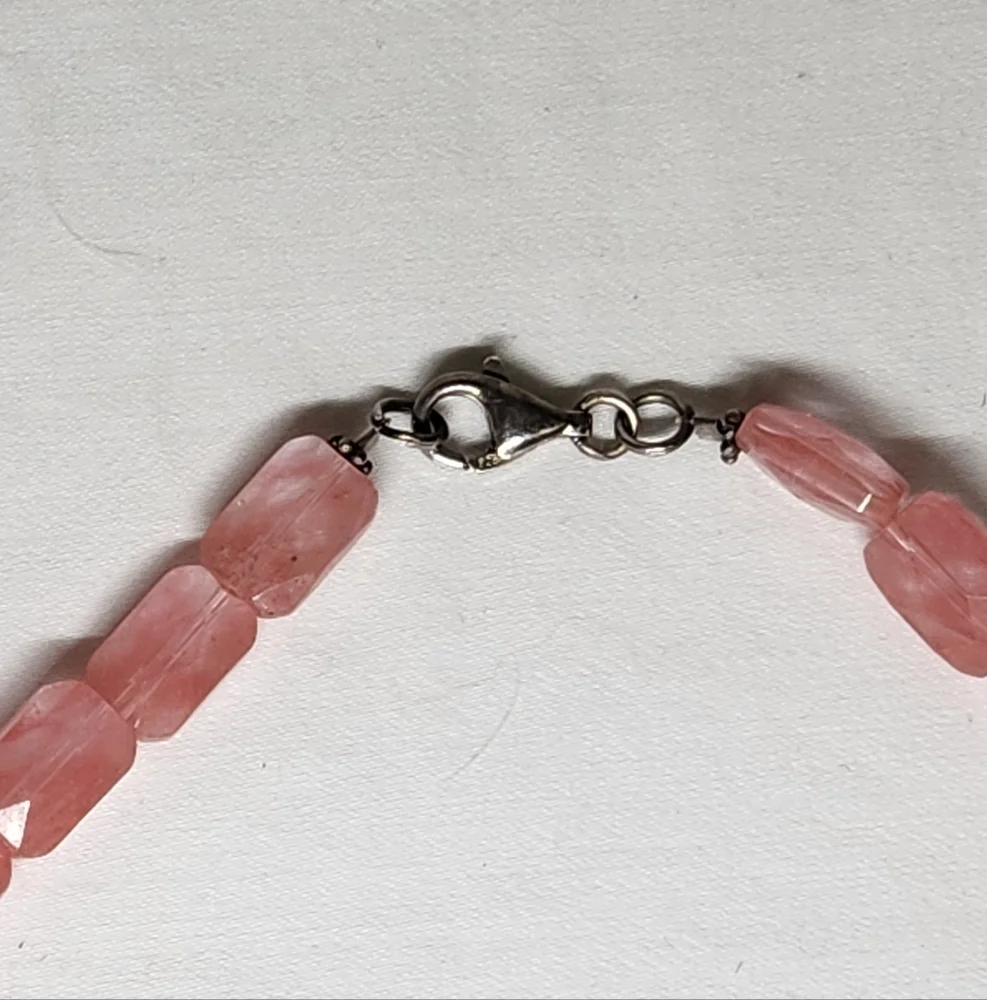 Vintage Strawberry Quartz Faceted Gemstones Necklace. - Picture 4 of 5